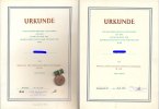  1978/81 DDR 2 Urkunden und 1 Medaille für ausgezeichnete Leistungen in LPG 1978 und 1981 2