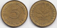 BRD 5 Pfennig Stahl/tombakplattiert -