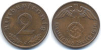 Drittes Reich 2 Reichspfennig Kupfer -