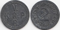 2 Pfennig ohne Jahr Württemberg - Rottweil Pulverfabrik Rottweil V.K.R.P.R (Fr. 194.2) POW Camp vorzüglich+
