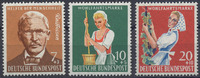 Bund 7 bis 20 Pfennig Wohlfahrtspflege – 3 Marken postfrisch