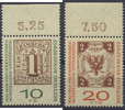 Bund 10 und 20 Pfennig Postwertzeichen-Ausstellung INTERPOSTA – Satz 2 Marken postfrisch