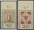 Bund 10 und 20 Pfennig Postwertzeichen-Ausstellung INTERPOSTA – Satz 2 Marken postfrisch
