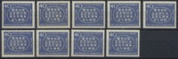Bund 40 Pfennig 100 Jahre Postkonferenz – Lot 9 Marken postfrisch