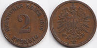 Kaiserreich 2 Pfennig kleiner Adler - Kupfer -
