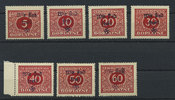 Sudetenland 5 bis 60 Heller Lot 7 Marken - Reichenberg/Maffersdorf Portomarken mit Aufdruck „Wir sind frei&q