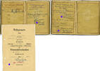 Konvolut 1939/44 Drittes Reich Wehrpass/RAD Dienstausweis und Urkunde Verwundeten-Abzeichen Schwarz 2./Inf. gebraucht