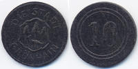 10 Pfennig ohne Jahr Sachsen Grünhain - schwarze Pappe ohne Jahr (Funck 177.3) vorzüglich