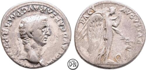Claudius (41-54) Denar 50-51 n. Chr. Rom, Portrait / Pax-Nemesis, gutes Portrait, selten, ex Lanz, V