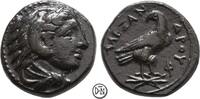 Alexander III der Große (336-323) Bronze ca. 336-323 v. Chr. Amphipolis, Herakleskopf und Adler, seltene Qualität für diesen Typ, VF