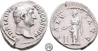 Denar 137-138 n. Chr. Hadrian (117-138) Rom, Kopf / Salus mit Patera und Szepter, gutes Portrait, ss