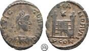 Flavius Victor (384-388) AE 4 Arelate, Büste / Lagertor, nicht häufig, -