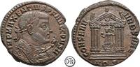 Maxentius (306-312) Follis Aquileia, Büste / Romatempel, Konsularsbüste, herrliche Details, sehr attraktiv, -