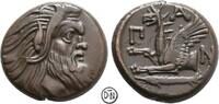 Pantikapaion (Kimmerischer Bosporos) Bronze Kopf des Pan / Greifenprotome und Fisch, herrliche Erhaltung, -