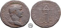 Trajan (98-117) Sesterz 103-104 n. Chr. Roma, Büste / Votivbogen für Iuppiter Optimus Maximus, sehr 