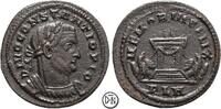 Divus Constantius I Chlorus (+ 306) Follis Londinium, Büste / Altar zwischen zwei Adlern, nicht häufig, -