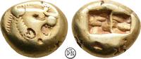 Königreich Lydien: Alyattes bis Kroisos Trite (1/3 Stater) ca. 610-550 v. Chr. Sardeis, Löwenkopf / 
