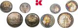 IRAN Satz von 2.000, 1000, 750, 500, 200, 100, 75, 50 u 1971. Mohammed Riza Pahlevi, 1942-1979. Prachtexemplar von polierten Stempeln, CH UNC