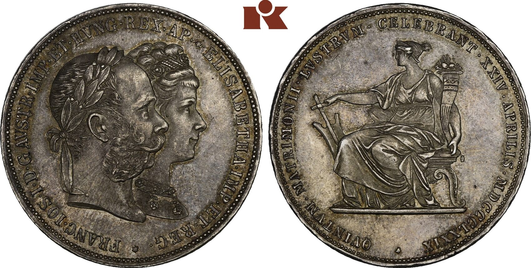 KAISERREICH ÖSTERREICH Doppelgulden 1879, Wien. Franz Josef I., 1848 ...