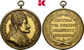 Tragbare, vergoldete Bronzemedaille 1683, ITALIEN Innocenz XI., 1676-1689. Vorzüglich