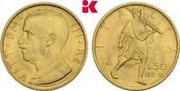ITALIEN 50 Lire Victor Emanuel III., 1900-1946. -