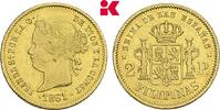 2 Pesos 1861, Manila. PHILIPPINEN Isabella II., 1833-1868. Sehr schön