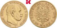 PREUSSEN 10 Mark 1876 C. Seltener Jahrgang. Wilhelm I., 1861-1888. VF