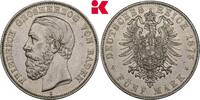 BADEN 5 Mark 1875, Friedrich I., 1852-1907. VF-EF