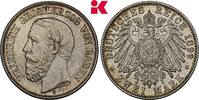 BADEN 2 Mark 1899. Friedrich I., 1852-1907. Feine Patina, winz. Kratzer, UNC-