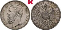 BADEN 5 Mark 1891, R Überdurchschnittlich erhalten. Friedrich I., 1852-1907. VF+
