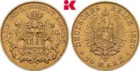 HAMBURG 10 Mark 1880. Freie und Hansestadt. EF