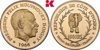 ELFENBEINKÜSTE 100 Francs 1966. Republik seit 1960. Prachtexemplar von polierten Stempeln, CH UNC