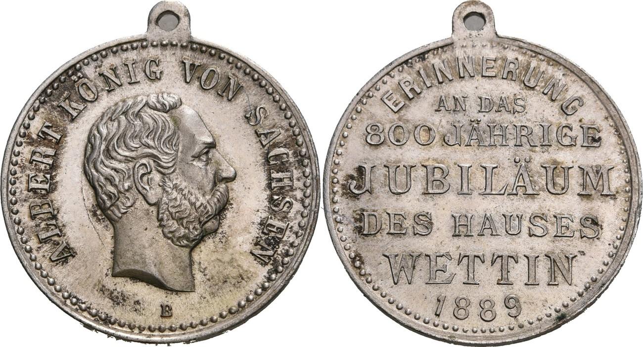 Sachsen Versilberte Kupfermedaille B, Hannover 1889 Albert, 1873-1902 ...