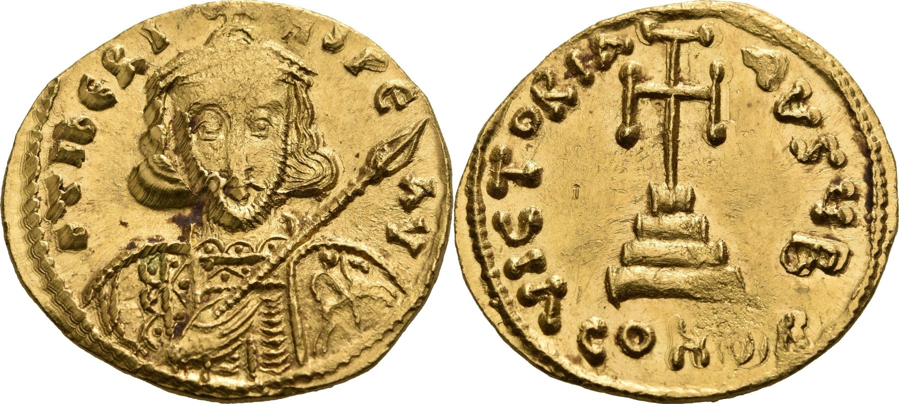 Byzanz Solidus, Konstantinopel Tiberius III., 698-705 EF leichte ...