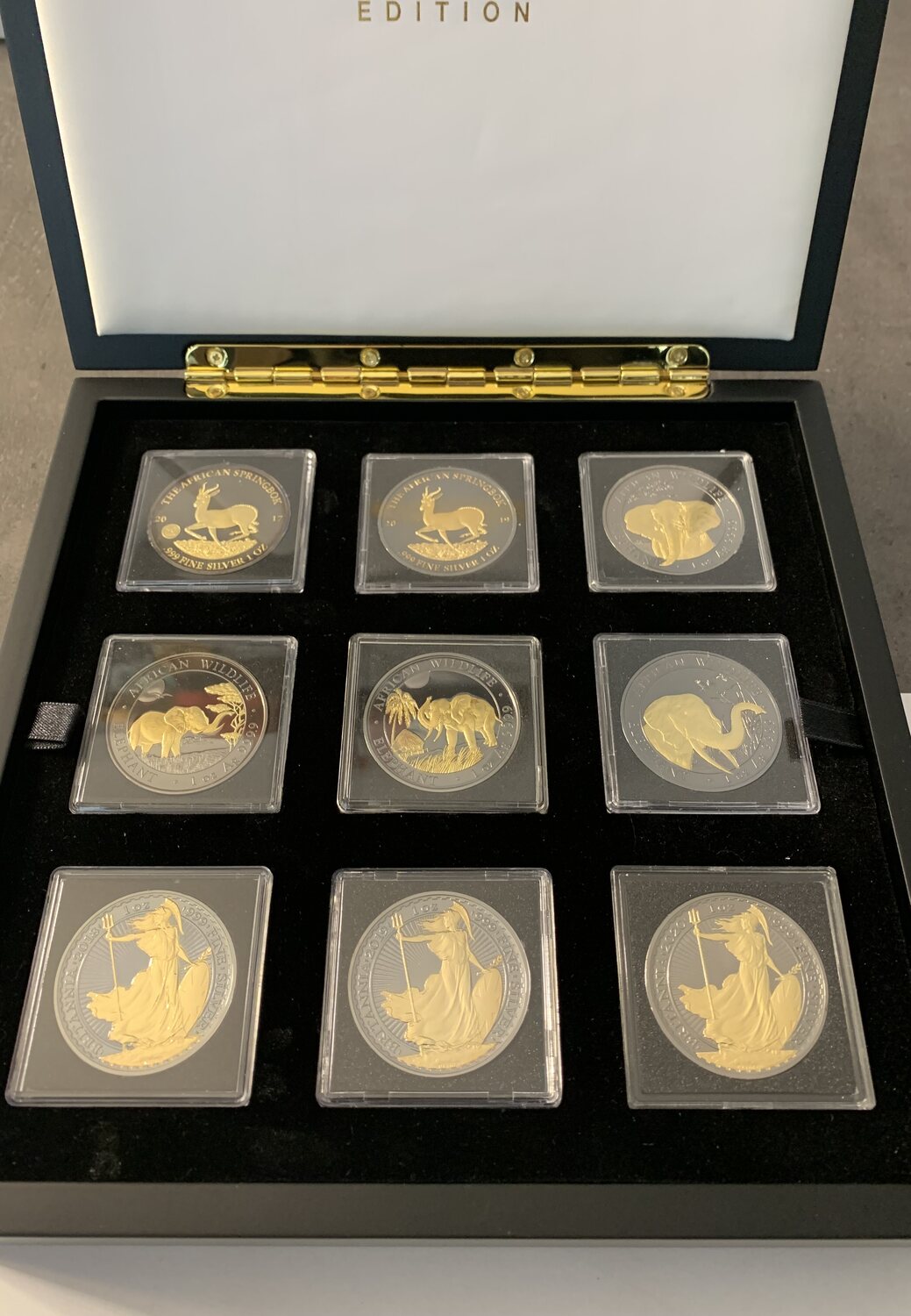 The Golden enigma edition 17 x 1 oz Silber, mit Gold und Ruthenium