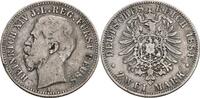 2 Mark A, Berlin 1884 Reuss jüngere Linie Heinrich XIV., 1867-1913 fast ss, kleiner Randfehler
