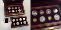 USA Proof Set aus 16 Münzen 1995-1996 auf die Olympischen Spiele in Atlanta (4x5$ Gold, 8x1$ Silber, 4x1/2$) Proof, in edler Holzbox mit Samtunte...