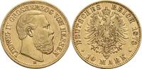 Hessen 10 Mark H, Darmstadt Ludwig IV., 1877-1892 -