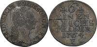 Preußen 1/6 Reichstaler preußisch F, Magdeburg Friedrich II. der Große, 1740-1786 -