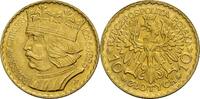 Polen 10 Zlotych, Warschau 1925 Republik, 1919-1939 vz, winz. Kratzer 1,186.19 US$  +  shipping
