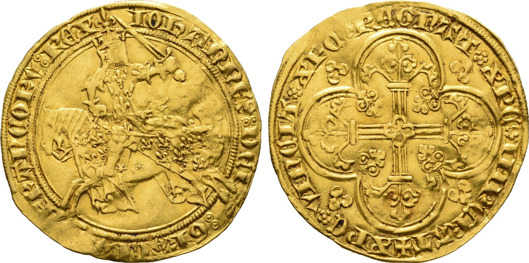 Frankreich Franc a' cheval o.Jahr 13501364 König Johann II der Gute zu