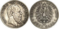 Kaiserreich Württemberg 5 Mark 1876 F König Karl s-ss 57.05 US$  +  34.93 US$ shipping