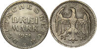 Weimarer Republik 3 Mark 1924 G ss+ 68.69 US$  +  34.93 US$ shipping