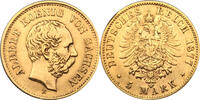 Kaiserreich Sachsen 5 Mark 1877 E König Albert VF