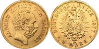 Kaiserreich Sachsen 5 Mark 1877 E König Albert VF