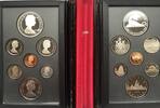 Kanada 1 Cent bis 1 Dollar Kursmünzensatz insg. 7 Münzen mit Slberdollar Eisenbahn Vancouver mit Folder -