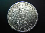 Anhalt 3 Mark Silberhochzeit 1914 A Friedrich Franz IV, 1897 - 1918 VF kleine Rf.