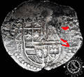 SPAIN 2 REALES 1597 Felipe II - Toledo C VF25