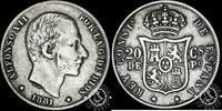 Spain / Philippines 20 CENTAVOS DE PESO 20 CENTAVOS de PESO – Alfonso XII – MANILA -