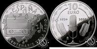 Spain 10 EURO Silver Proof – Anniversary of the Radio - SPAIN -